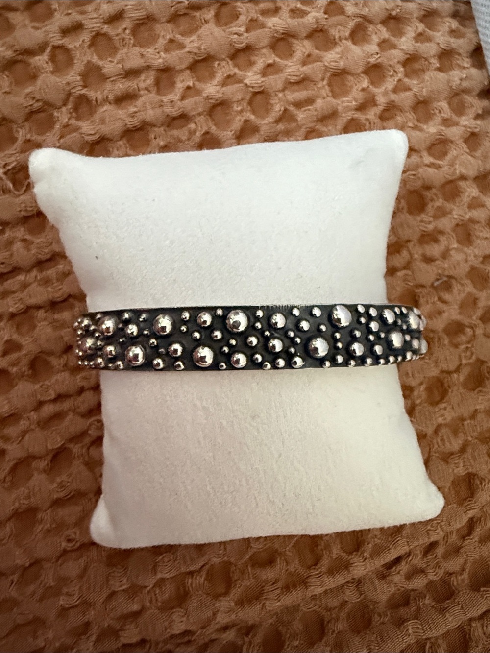 Cuff sterling silver bubble look